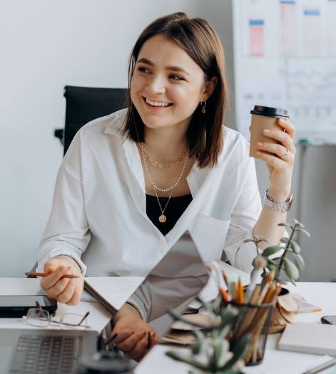 Accounting professional at desk